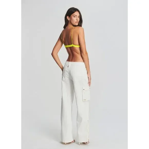 SER.O.YA $345 Women's Annika High Waisted Wide Leg Ruched Cargo Pants 26